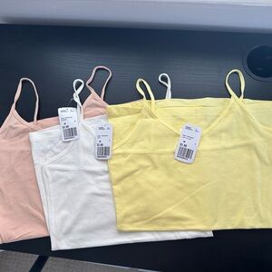 Forever 21 Light Yellow, White, Nude Camisole Set